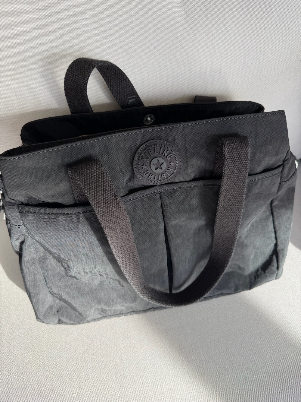 Kipling Black Laptop Tote with Front Pockets